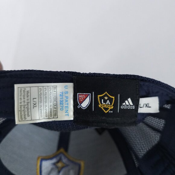 LA Galaxy Hat Cap Fitted Mens Large XL MLS Soccer Trucker Mesh Adidas - Picture 5 of 6